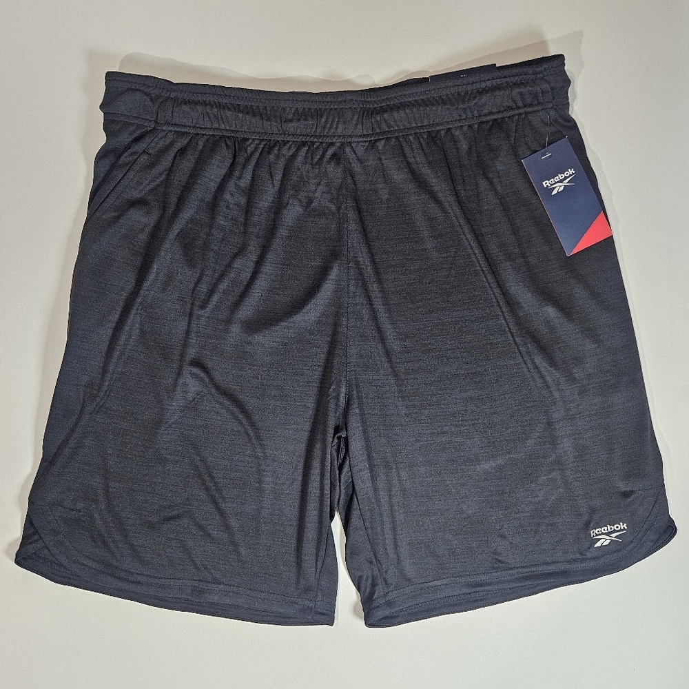 Reebok‎ Mens Athletic Shorts Size XL Grey Slim Activewear Gym Workout Basketball